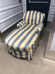 Blue & Yellow Brocade Chaise