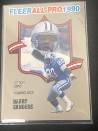 1990 Barry Sanders - Fleer 'All-Pro' Football Card