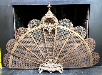 A 19th Century Pierced Brass Fireplace Fan