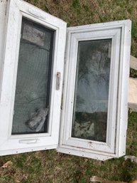 2 White  Casement Windows Never Installed Need Cleaning