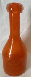 Vintage Mid Century Modern Tangerine Art Glass Blob Top  Vase