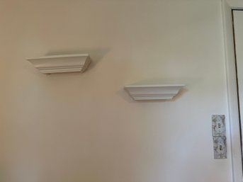 2 White Wall Hanging Shelves