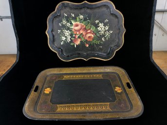 Floral Painted Trays