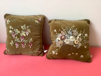 Hand Embroidered Throw Pillows