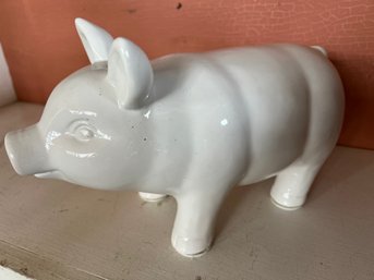 Glazed Ceramic Piglet Figurine