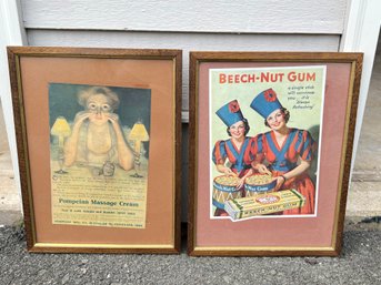 Pair Of Framed Vintage Advertisements