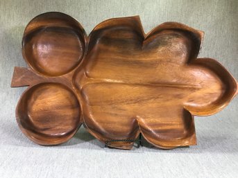 Fantastic Large Vintage Monkey Pod / Mango Wood Tray By KA LAE - Made In Hawaii - Nice Larger Vintage Piece