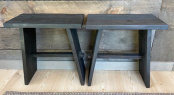 Pair Of Reclaimed Wood End Tables  By Four Hands