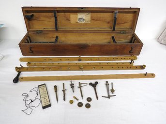 Keufel-Esser Co. Suspended Pantograph In Original Oak Wooden Carry Case Drafting Tool, Mechanical Drawings