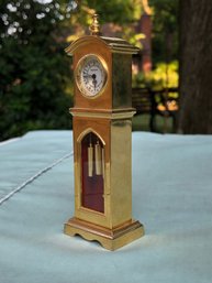 Rumours Miniature Gold Tone Grandfather Clock Timepiece