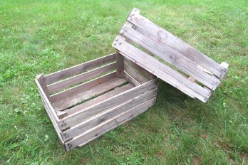 Pair Of Vintage Wood Crates