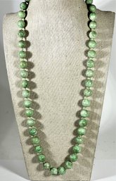 Very Fine Antique Jade Chinese Beaded Necklace Knotted 26' Long