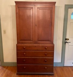 Beautiful Four Drawer, Two Door Pine Clothing Armoire