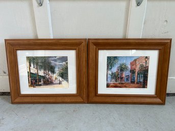 Two Complementary Prints Of Saint Augustine, Florida By Charles Dickinson (C)