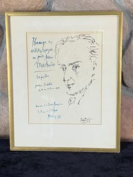 'Hommage Au Poete Anotnio Machado' By Picasso Signed Lithograph