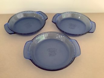 Anchor Blue Glass Pie Pans Set Of 3