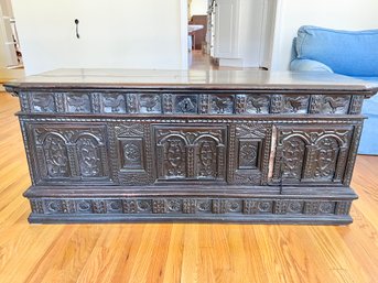 Antique 17th Century Spanish Chest (no Contents)