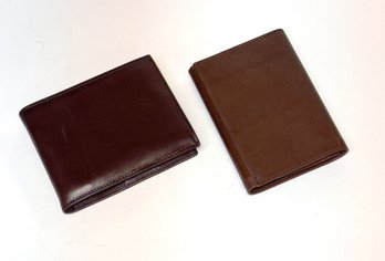 Swank Dark Brown Leather Trifold Wallet & Brown Leather Bifold Wallet - From A Salesman's Display Case - Lot 1