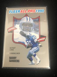 1990 Barry Sanders - Fleer 'All-Pro' Football Card 2 Of 2