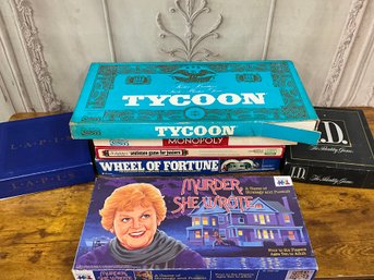 Lot Of Rare Vintage Board Games Including ID, Tycoon, LAPIS, Murder She Wrote Game, Wheel Of Fortune & More