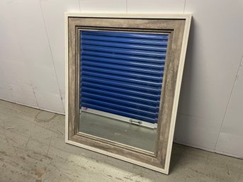 Stacked Two Toned Wood Frame Beveled Glass Mirror