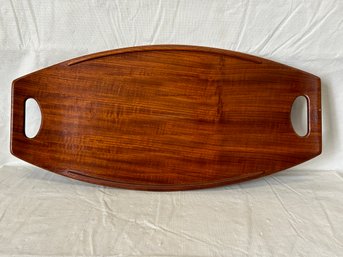 Large Vintage Mid Century Modern DANSK 'SURFBOARD' TEAK SERVING PLATTER