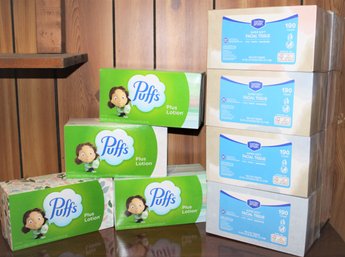 Lot Of Twelve New Boxes Of Facial Tissues From Puffs And Berkley Jenson
