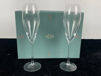 Lenox Wedding Etched Champagne Glasses Set