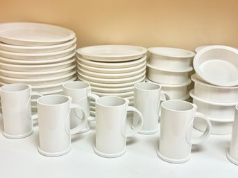 Vintage Dansk Designs Ltd. GC Melamine White  Stackable  Plates & Bowls - Service For 12