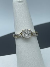 37 Diamond Engagement Style Ring Set In 10k Yellow Gold