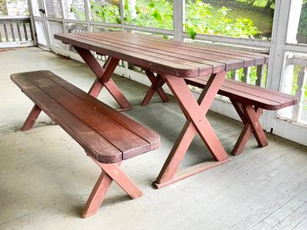 A Vintage Pine Picnic Table