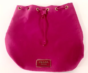 Prada Parfume Hot Pink Satin Drawstring Bag