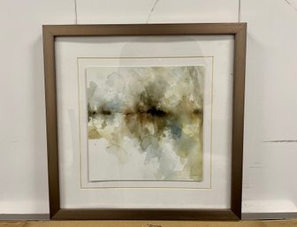 Signed Watercolor Print Of An Abstract Autumnal Misty Horizon By Carol Robinson