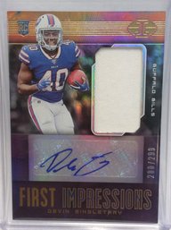 2019 Panini Illusions First Impressions Devin Singletary Rookie Autograph/Jersey Relic Card 280/299 - K