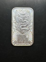 1 Troy Ounce .999 Fine Silver Bar