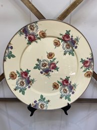 Camp MacKenzie-Childs White Floral Enamel Charger Platter 16'