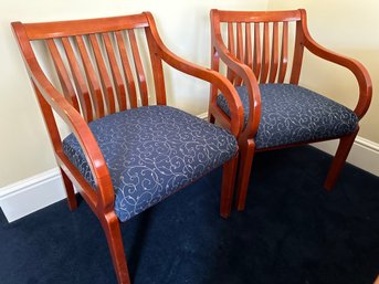 Pair Of Blue Office Chairs Lot 1
