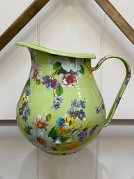 MacKenzie-Childs Flower Market Pitcher Green 8.5'