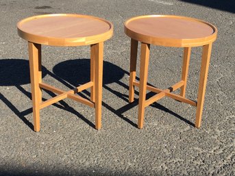 (1 OF 2) Beautiful Side Table By ARTERIORS HOME - Retail Price $895 Made Of White Ash - BID IS FOR ONE TABLE !