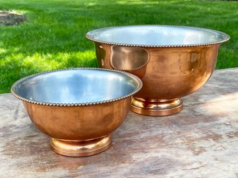 Vintage Tinned Copper Bowls By Rosemar