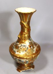 Antique Japanese Meiji Period Signed Satsuma Vase W Dragon