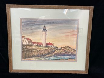 Framed Art Print Of Lighthouse Landscape