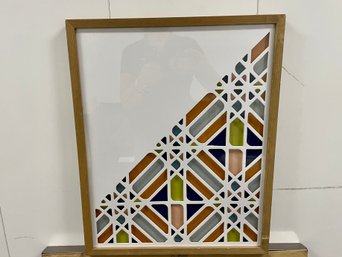 Unique Polychrome Cut Paper Framed Art Work