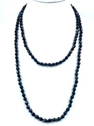 Incredible Black Faceted Austrian Crystal Bead Necklace