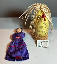 Edith John Navajo Folk Art Chicken & Vintage Navajo Doll