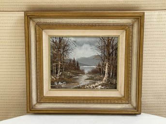 La Bonte Oil On Canvas Art, Framed Forest Landscape Painting