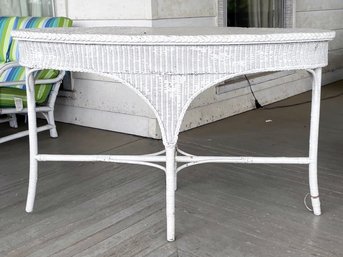 An Antique Wicker Console, Sideboard, Or Sofa Table