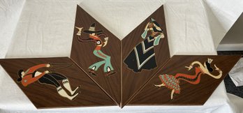 Set Of 4 Vintage Mid Century Modern TURNER Decorative Wall Plaques- Spanish Dancers