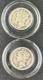 Lot Of 2 Mercury Silver Dimes 1934, 1934-D