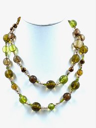 Fabulous Earthtone & Coppertone Faceted Acrylic Bead Necklace